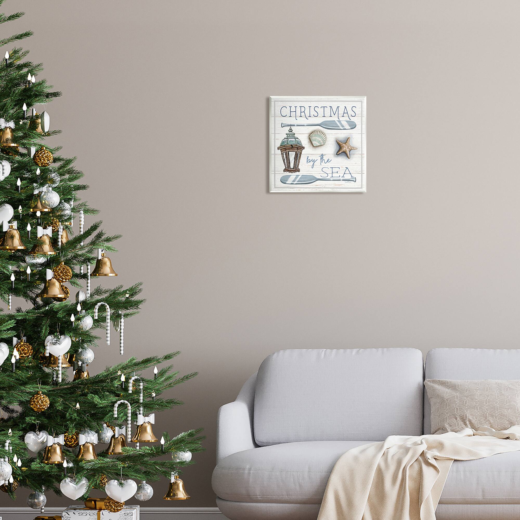 Stupell Industries Christmas By The Sea Phrase Wall Plaque Art